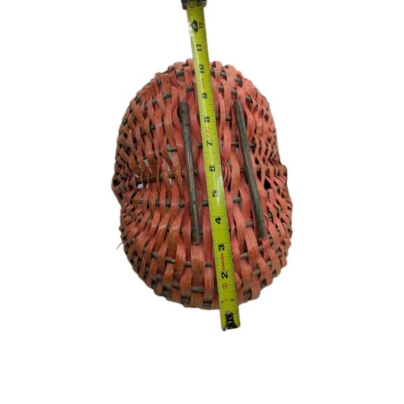 Basket Buttocks lightweight colorful woven w/ faux leaf vine Primitive Farmhouse - Picture 9 of 16